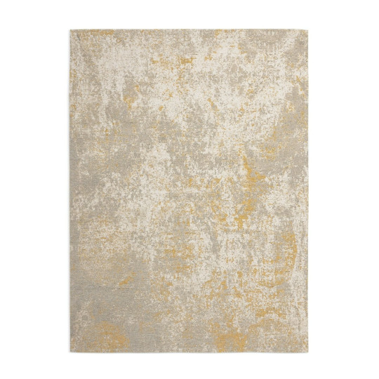  Distressed Abstract Gold Flatweave Rug - 230x160cm