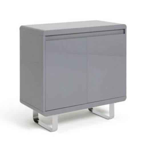 Home Sleigh 2 Door Sideboard - Gloss Grey