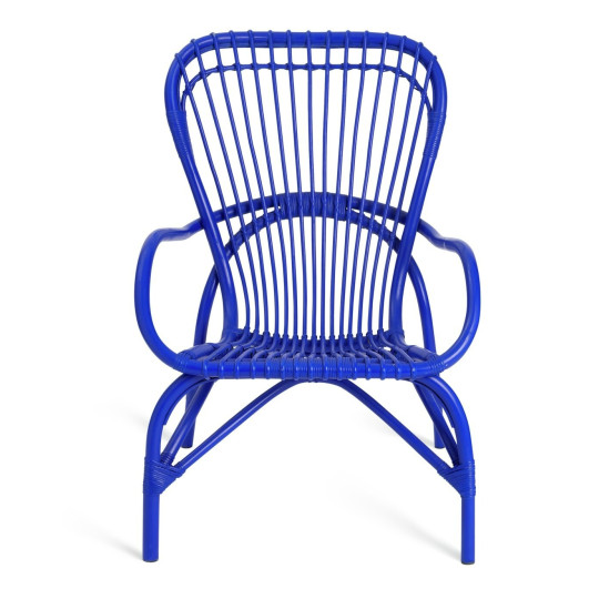 60 Wyatt Rattan Chair - Blue | Modern Indoor Outdoor Seating Garden Furniture