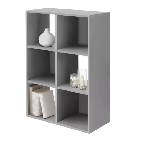 Home Squares 6 Cube Storage Unit - Grey | Modern Grey Shelf Organizer Storage