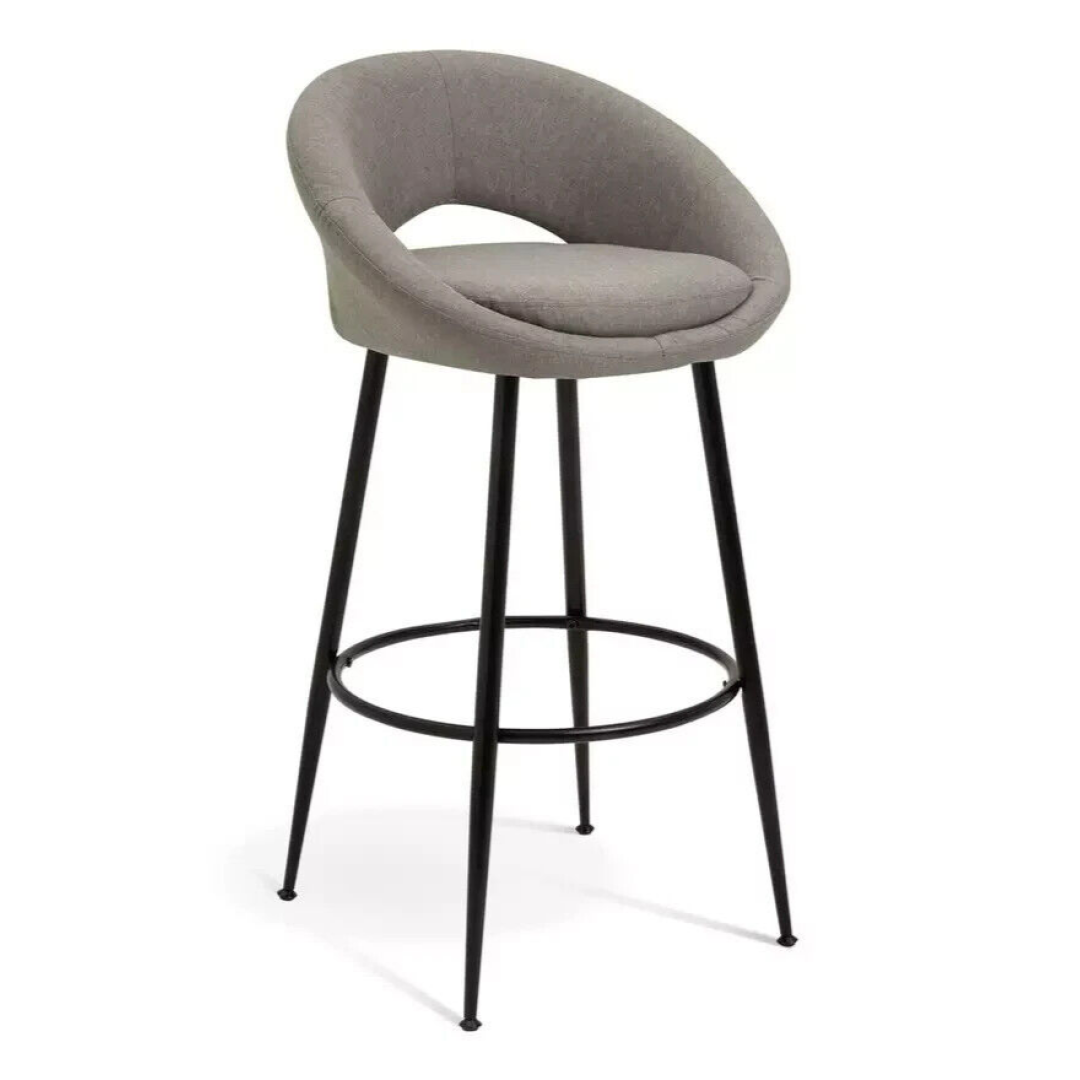 Hermione Fabric Bar Stool - Grey Hermione Fabric Bar Stool - Grey
