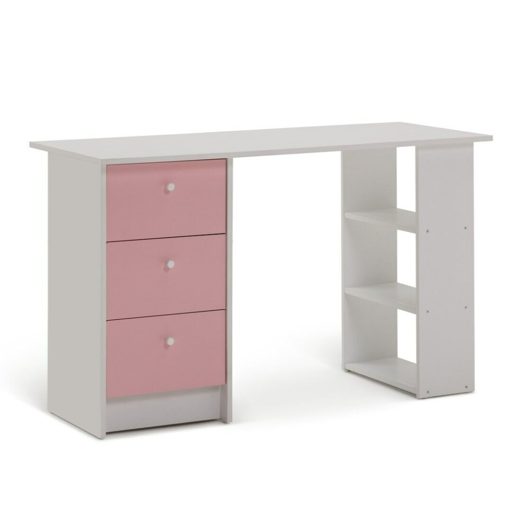 Kids Malibu 3 Drawers Desk - Pink & White | Children’s Bedroom Study Table Kids Malibu 3 Drawers Desk - Pink & White | Children’s Bedroom Study Table