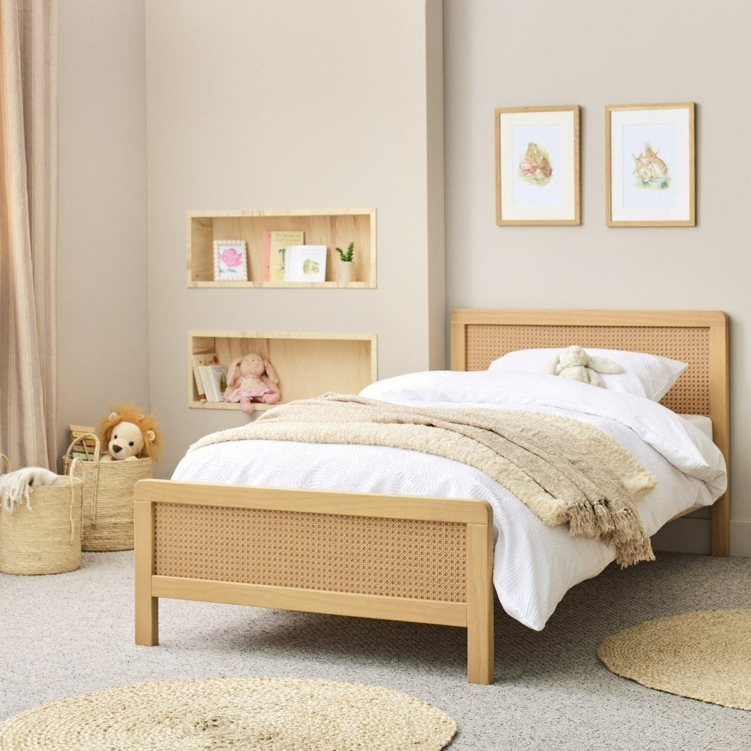 Kids Single Rattan Bed Frame - Oak Stain | natural rattan bed kids Kids Single Rattan Bed Frame - Oak Stain | natural rattan bed kids