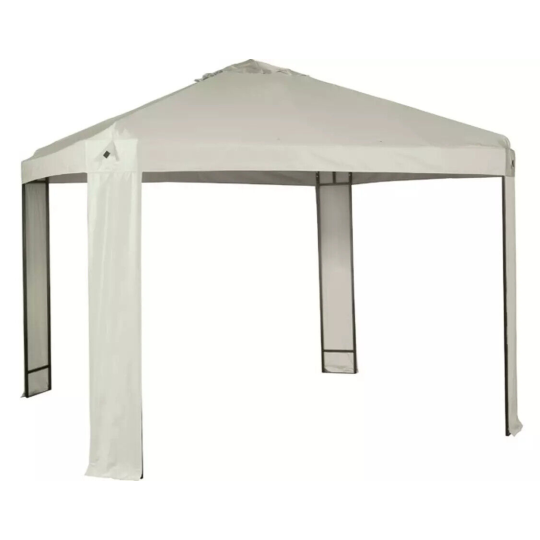 Home 3m x 3m Garden Gazebo - Cream | Cream Outdoor Gazebo Canopy Shelter Patio