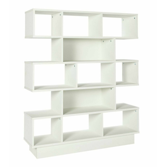 Cubes Wide Bookcase - White | Modern Storage Shelving Unit Living Room Furniture