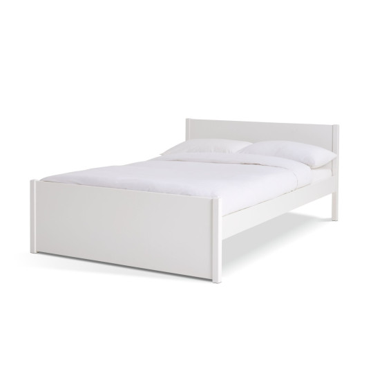Home Jenson Double Wooden Bed Frame - White | Double bedstead
