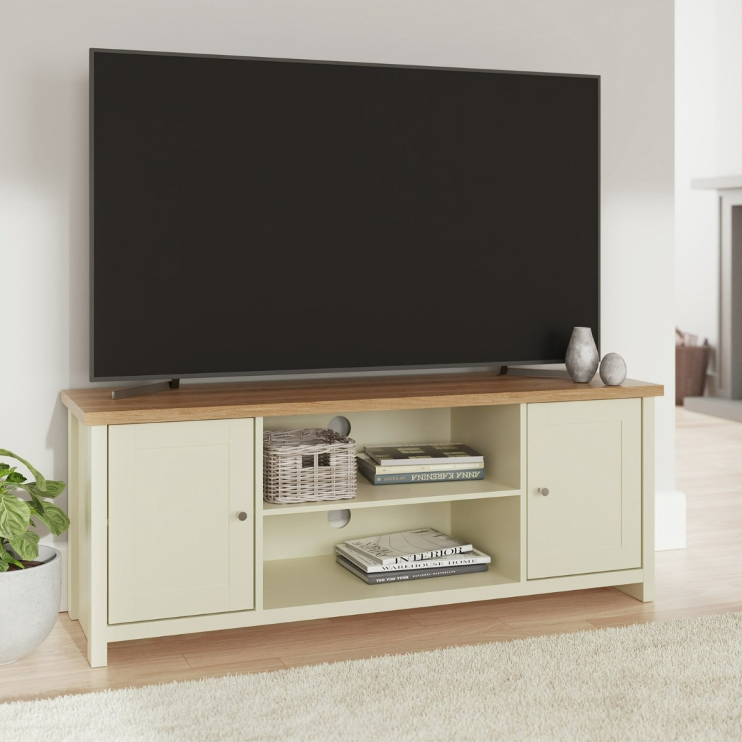 GFW Lancaster 2 Door TV Unit - Cream | 2 door TV unit GFW Lancaster 2 Door TV Unit - Cream | 2 door TV unit