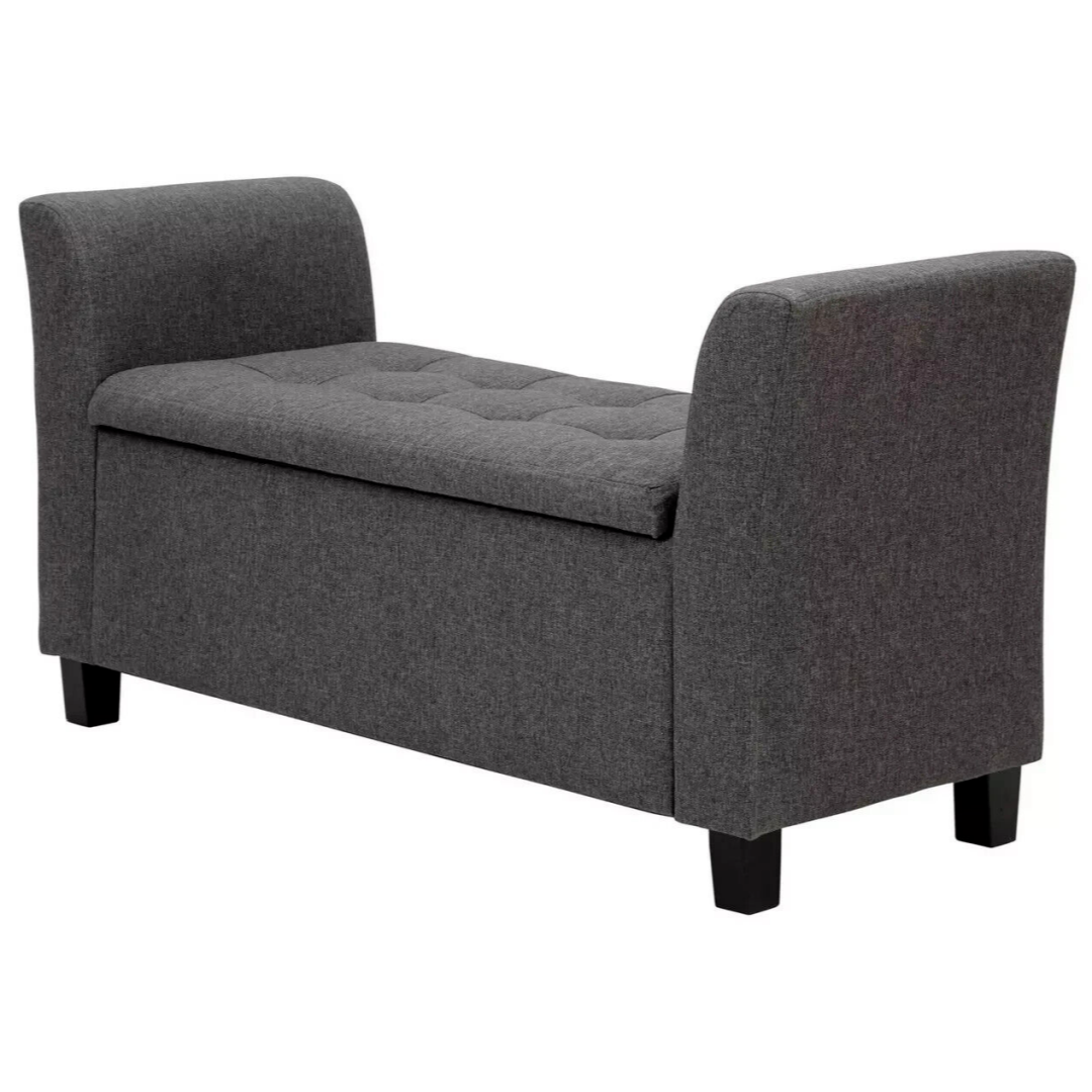 GFW Verona Window Fabric Seat - Charcoal | Charcoal Bench Storage Hallway Seat GFW Verona Window Fabric Seat - Charcoal | Charcoal Bench Storage Hallway Seat