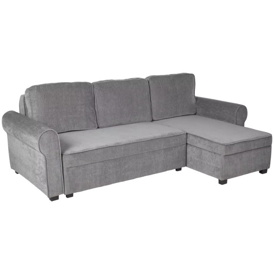 Addie Velvet Reversible Storage Sofa Bed - Grey | Modern Sleeper Couch Lounge