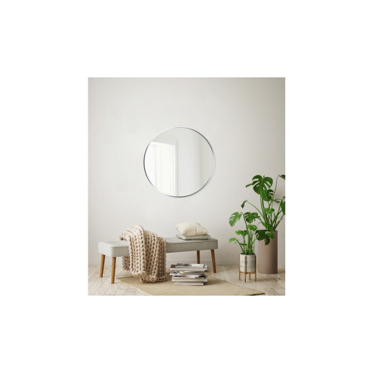  Round Metal Mirror - Silver