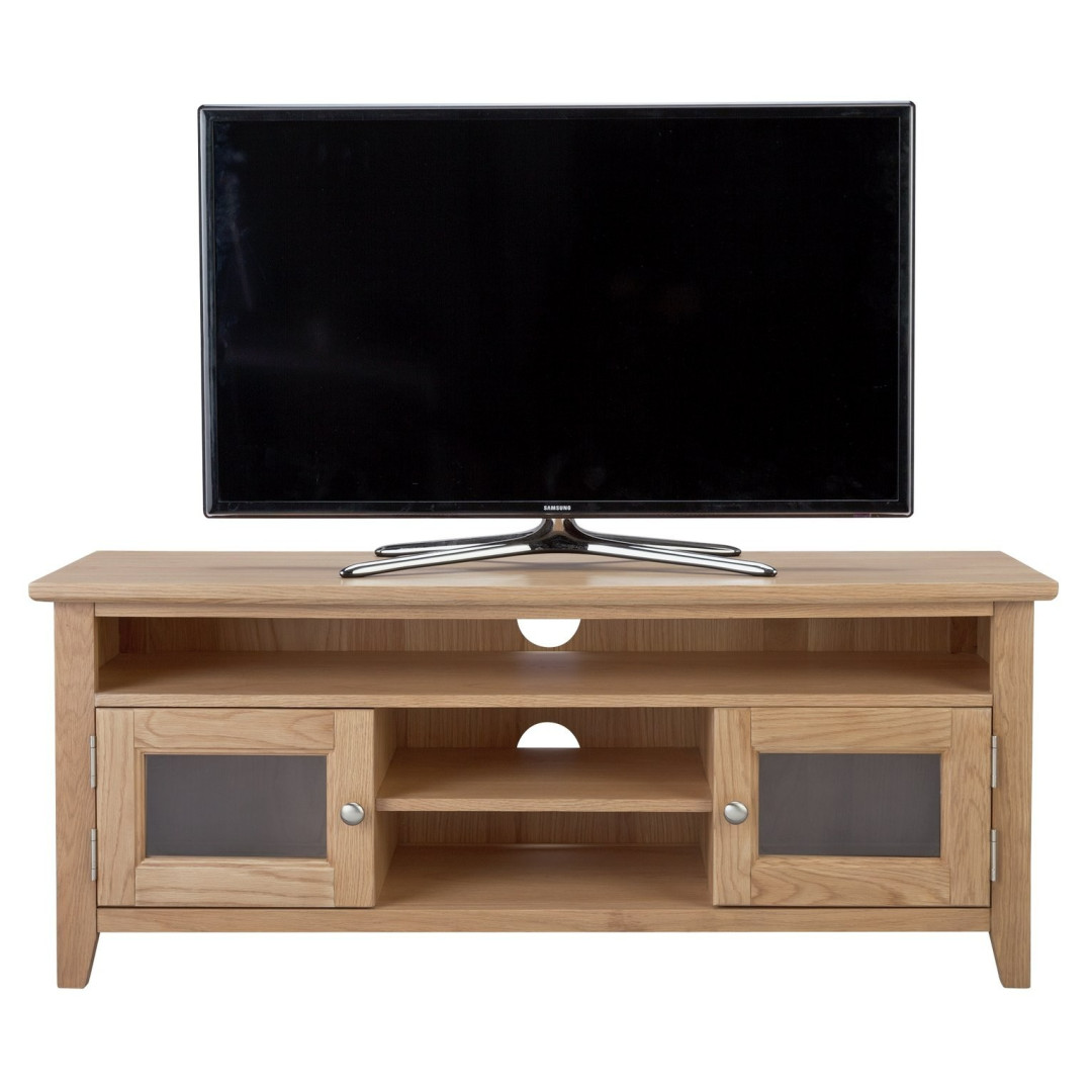 Home Islington 2 Door Oak TV Unit - Natural | Organized Media Space Home Islington 2 Door Oak TV Unit - Natural | Organized Media Space