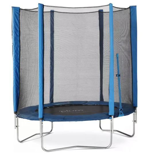 Plum Junior 6ft Trampoline with Enclosure Blue | Kids Garden Trampoline Outdoor