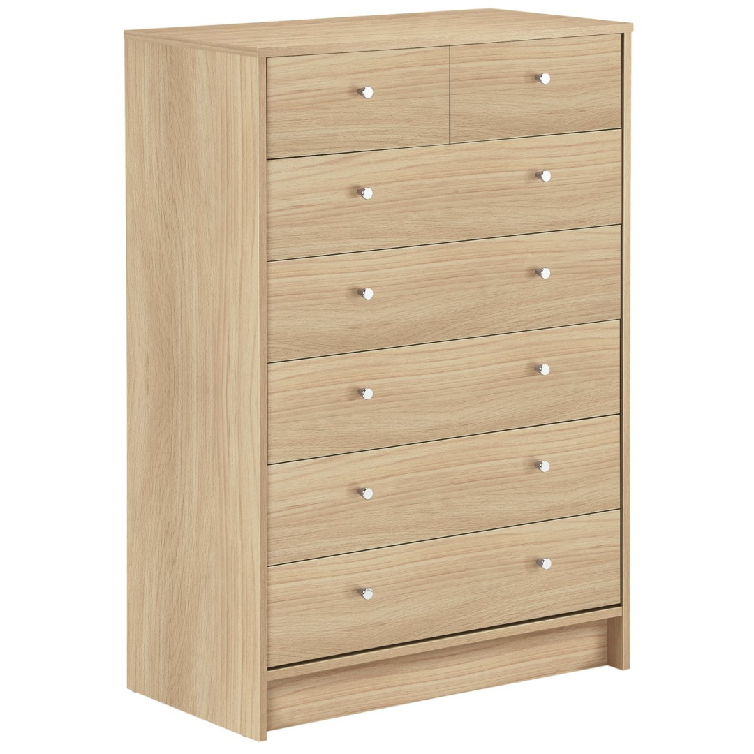 Malibu 5+2 Drawer Chest of Drawers - Beech Effect Malibu 5+2 Drawer Chest of Drawers - Beech Effect