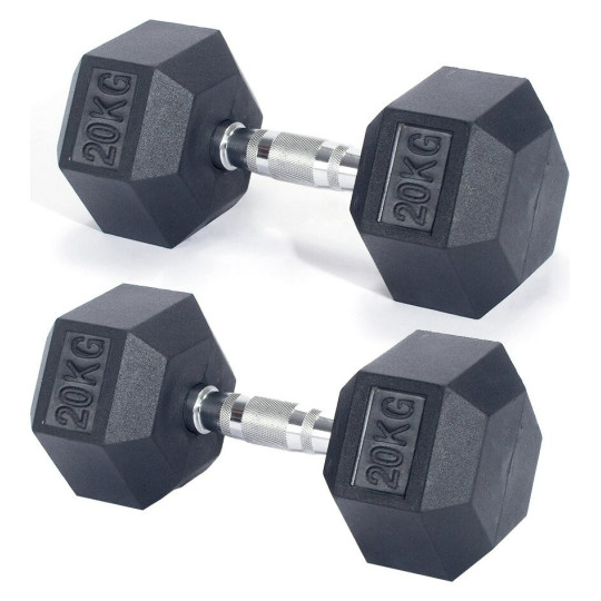 Pro Fitness 20kg Hex Dumbbell Set | Strength Training Home Gym Weights Equipment