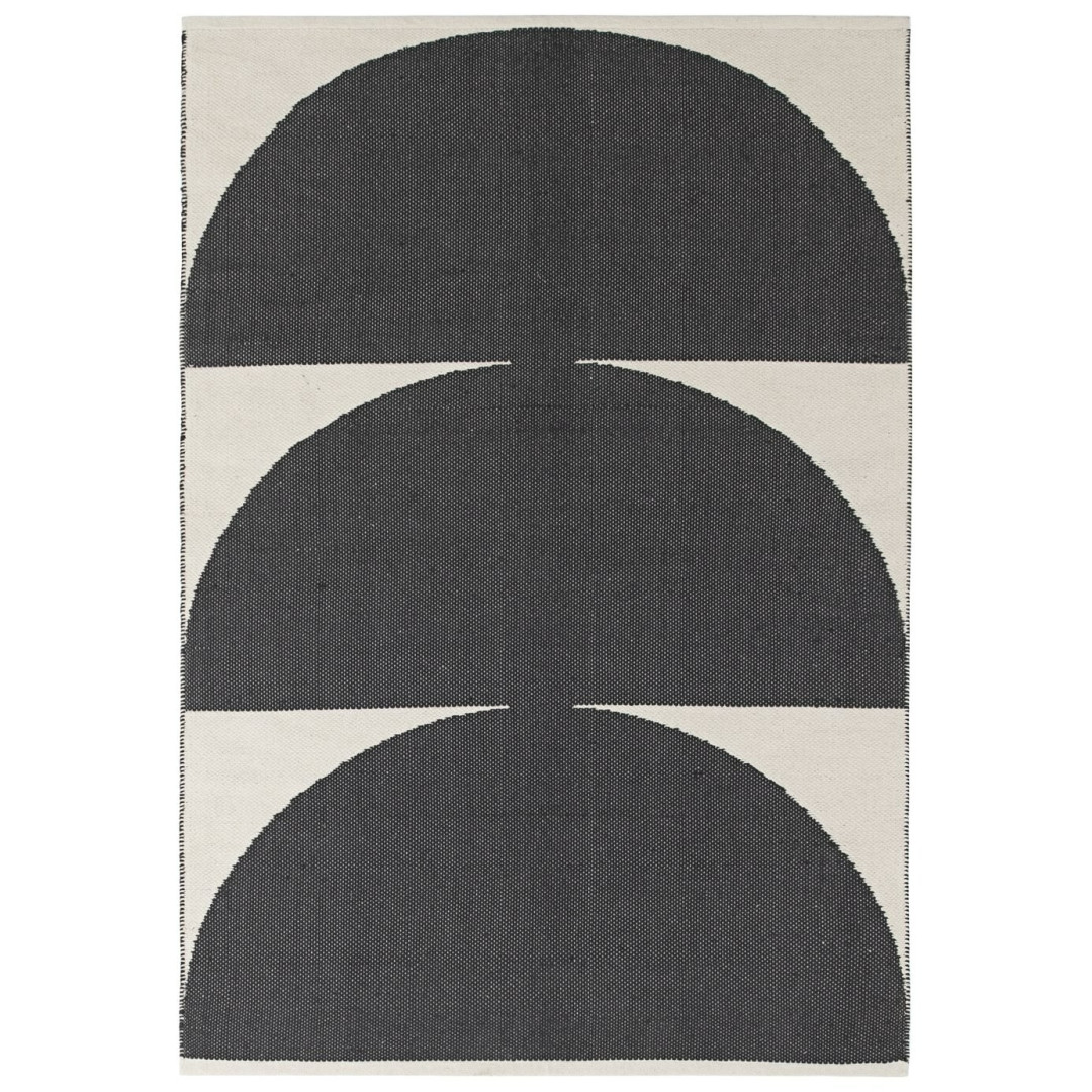 Half Moon Black & White Cotton Flatweave Rug Half Moon Black & White Cotton Flatweave Rug