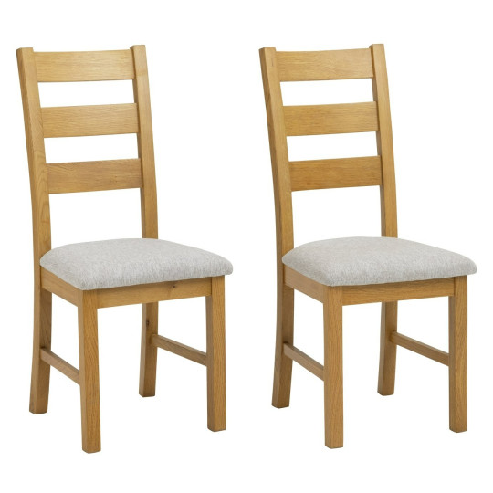 Ashwell Pair of 2 Oak Dining Chairs - Natural | Comfortable Mealtime Experience
