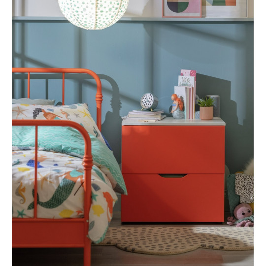 Kids Pod 2 Drawer Low Chest of Drawers - Orange