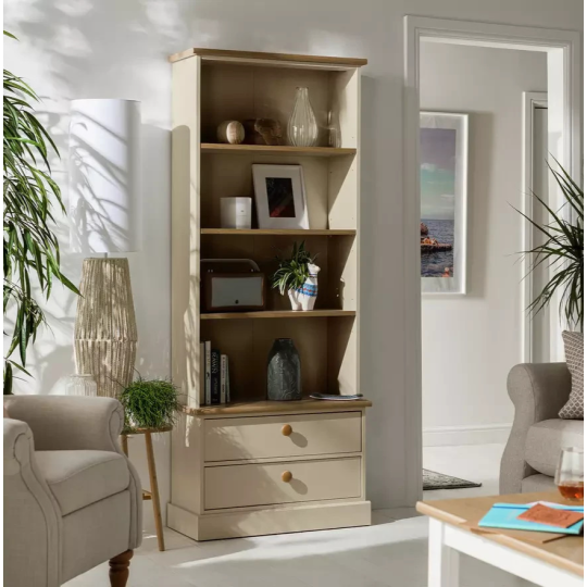 Home Winchester Bookcase Natural | Wooden Storage Shelving Display Unit