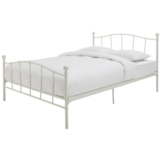 Fleur Kingsize Metal Bed Frame - White ( B Grade 13858 )