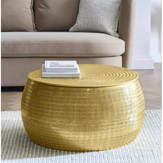 Sona Storage Coffee Table Brass | Modern Living Room Furniture