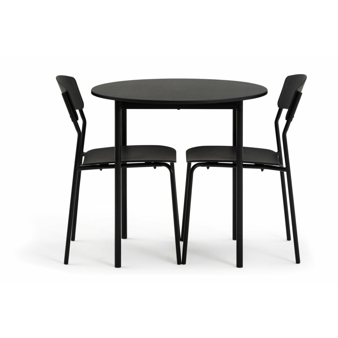 Home Stella Black Dining Table & 2 Black Chairs | Modern Kitchen Dining Room Set Home Stella Black Dining Table & 2 Black Chairs | Modern Kitchen Dining Room Set