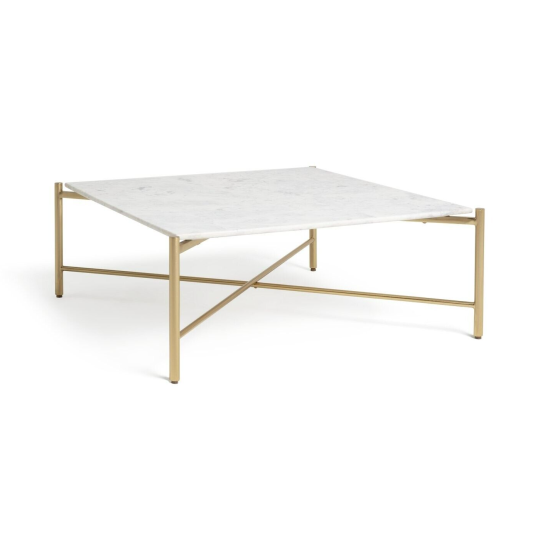 Elba Solid Marble Coffee Table - Brass