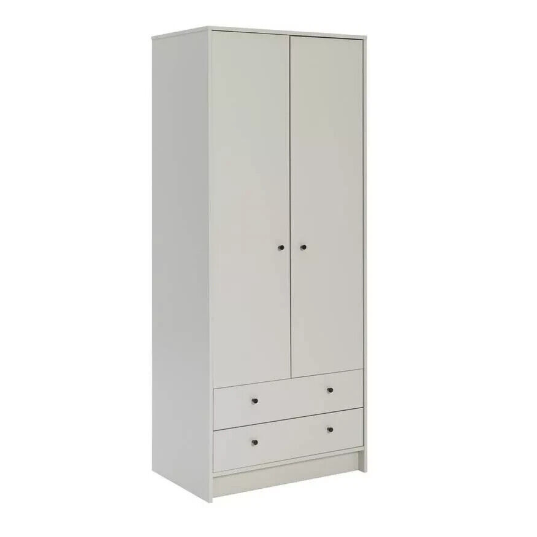 Malibu 2 Door 2 Drawer Wardrobe - Soft Grey Malibu 2 Door 2 Drawer Wardrobe - Soft Grey
