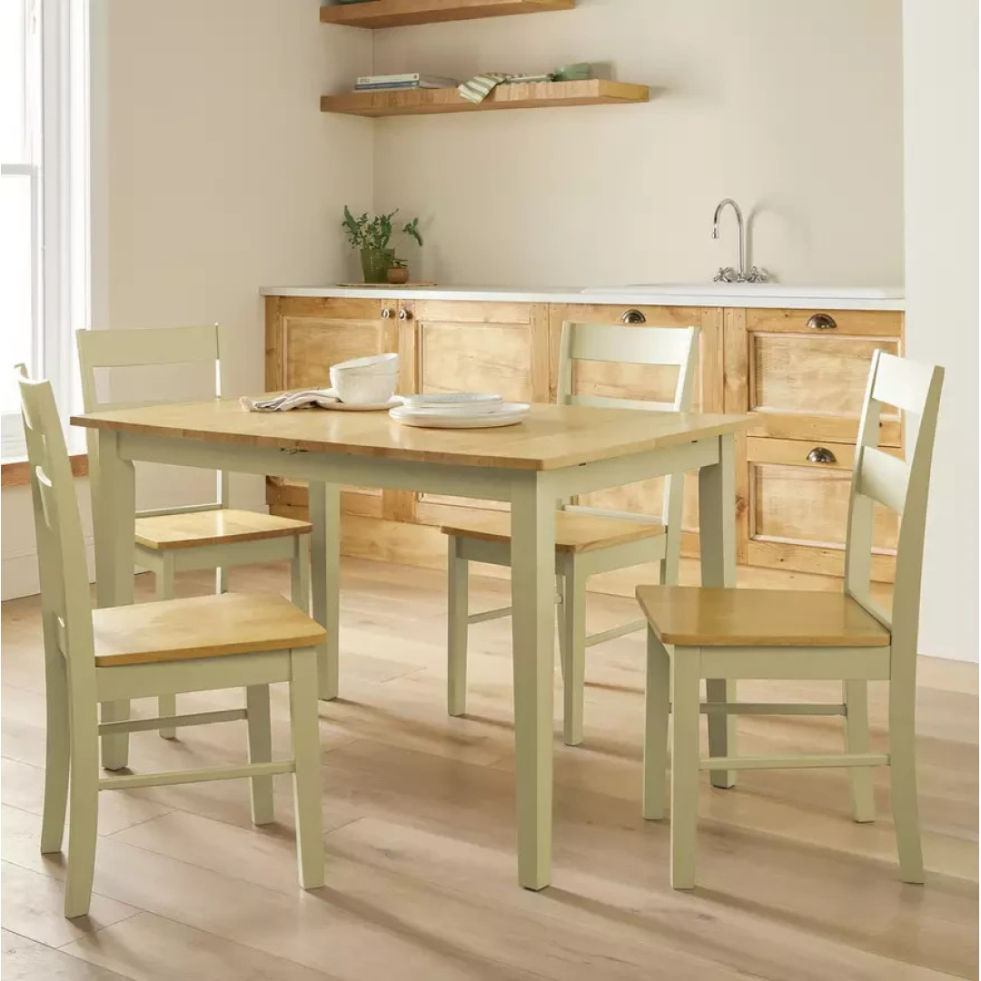 Home Chicago Extendable Cream Dining Table & 4 Chairs | Modern Dining Room Set Home Chicago Extendable Cream Dining Table & 4 Chairs | Modern Dining Room Set
