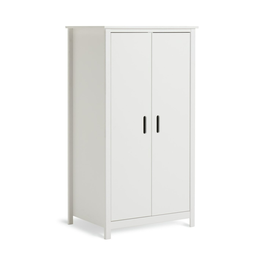 Kids Ronnie Short 2 Door Wardrobe - White Kids Ronnie Short 2 Door Wardrobe - White