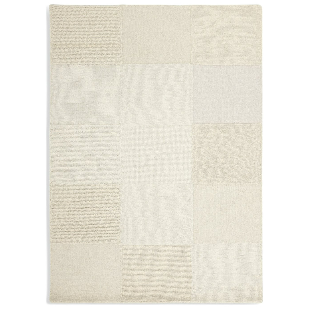 Checkerboard Natural Wool Cut Pile Rug - 170x120cm | Modern Patterned Living Car Checkerboard Natural Wool Cut Pile Rug - 170x120cm | Modern Patterned Living Car