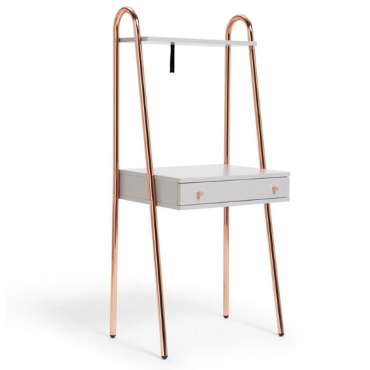 Valence 1 Drawer Ladder Desk - Grey | Home Office Desk with Storage Draw