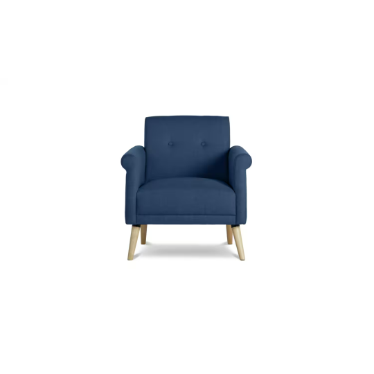 Evie Fabric Armchair in a Box - Navy | Navy Blue Lounge Chair Compact Seating