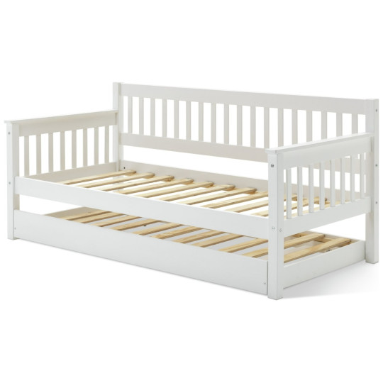 Home Aspley Trundle Day Bed - White | Compact Spare Room Setup