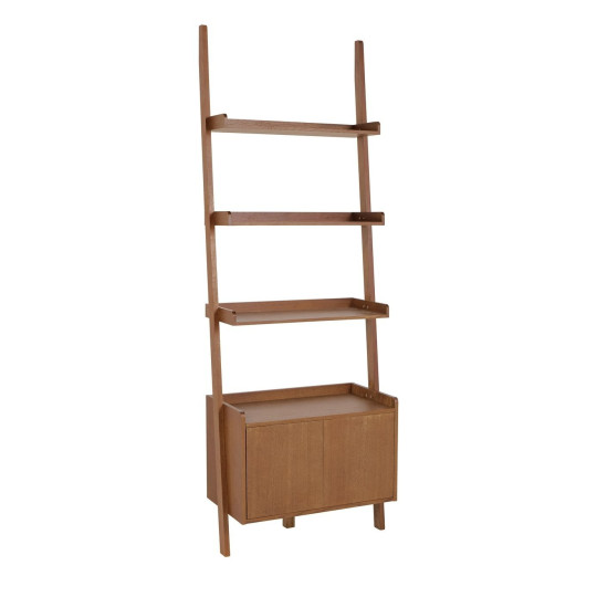 Jessie 2 Door Ladder Shelf - Walnut | Display Shelf with Storage