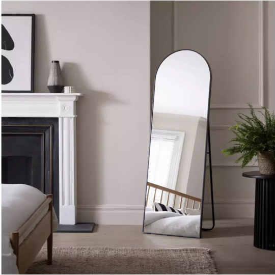 Arch Full Length Cheval Mirror - Black - 150x50cm