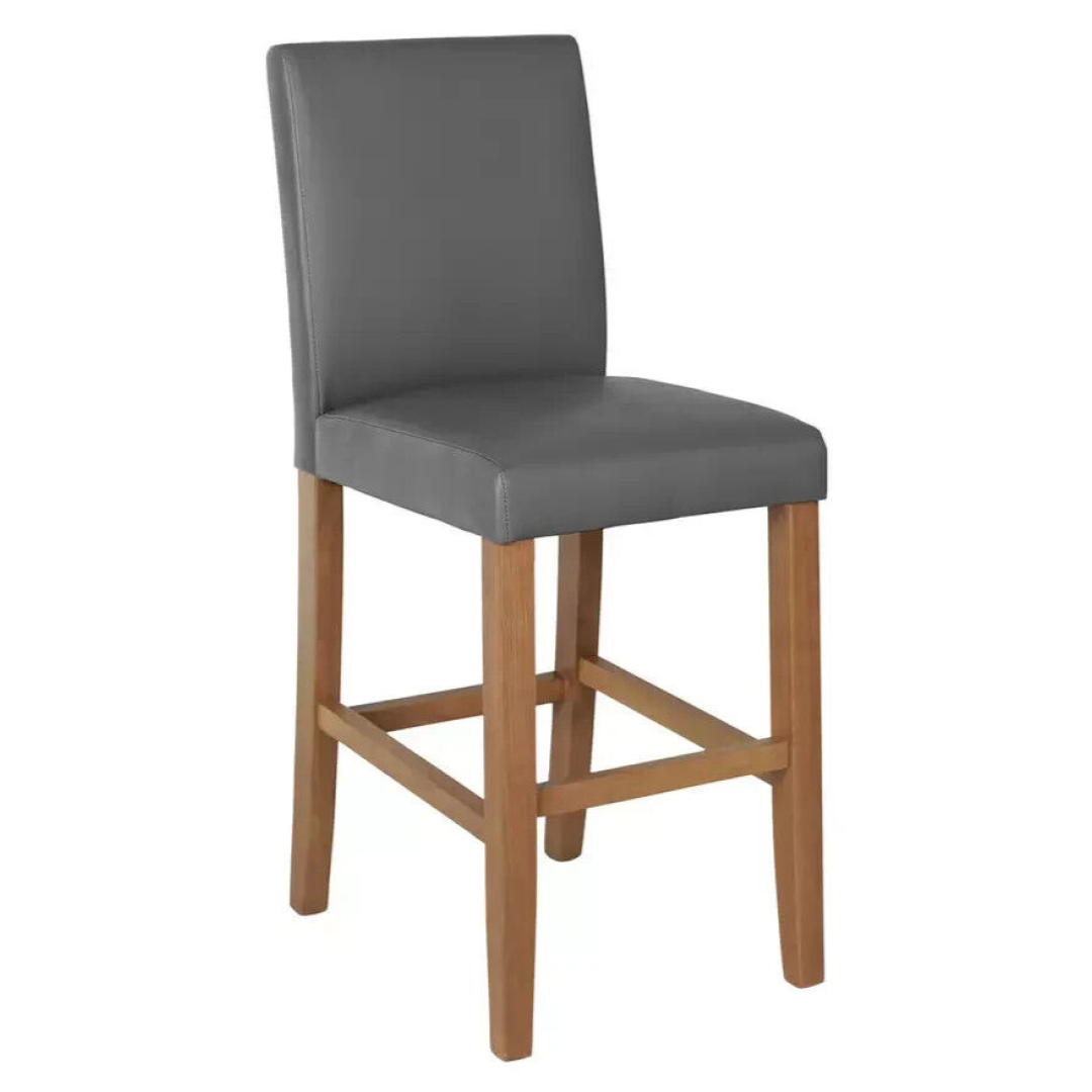 Winslow Faux Leather Bar Stool - Grey | Modern Kitchen Counter Height Chair Winslow Faux Leather Bar Stool - Grey | Modern Kitchen Counter Height Chair