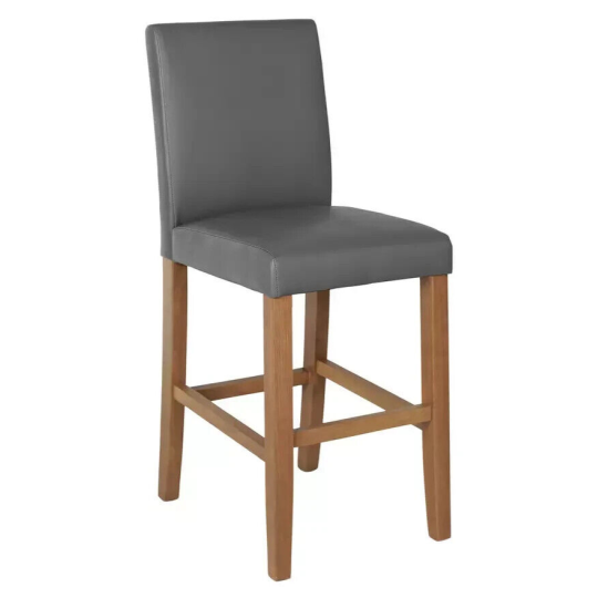 Winslow Faux Leather Bar Stool - Grey | Modern Kitchen Counter Height Chair