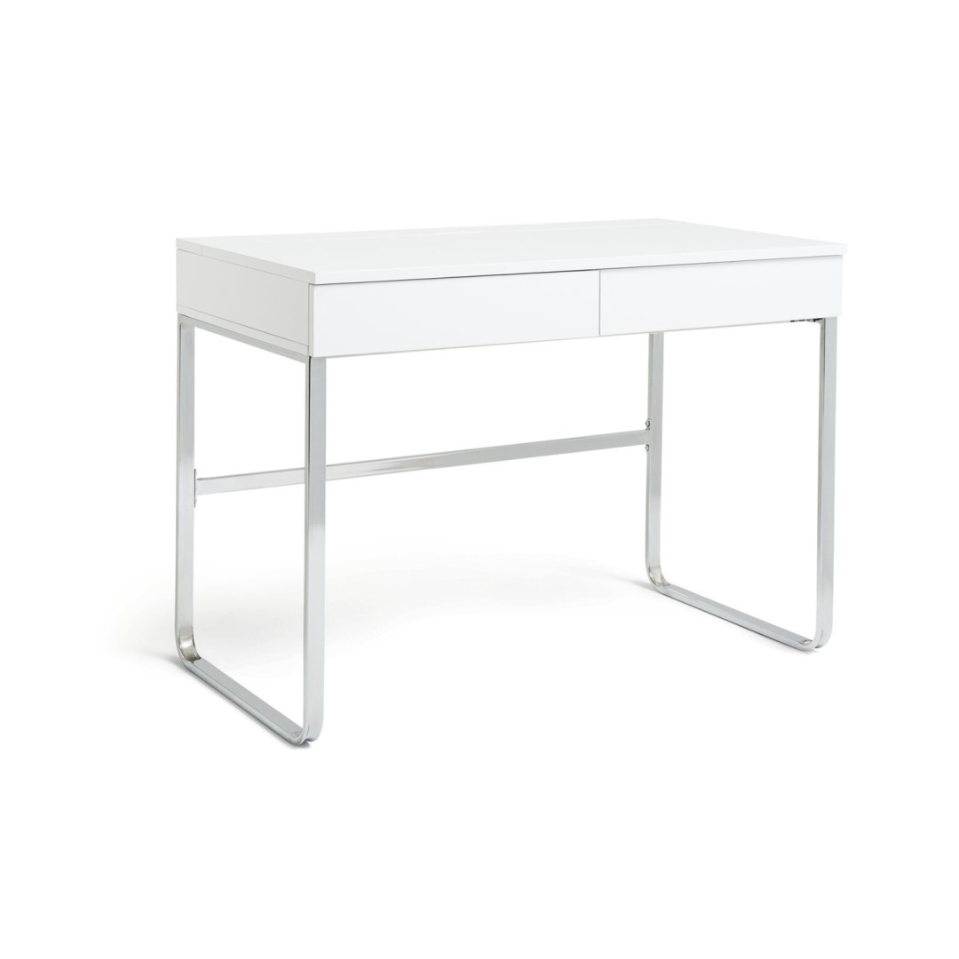 Sammy 2 Drawer Desk - White Gloss | Office Workstation Computer Table Sammy 2 Drawer Desk - White Gloss | Office Workstation Computer Table