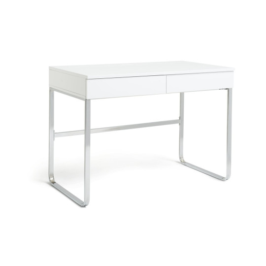 Sammy 2 Drawer Desk - White Gloss | Office Workstation Computer Table
