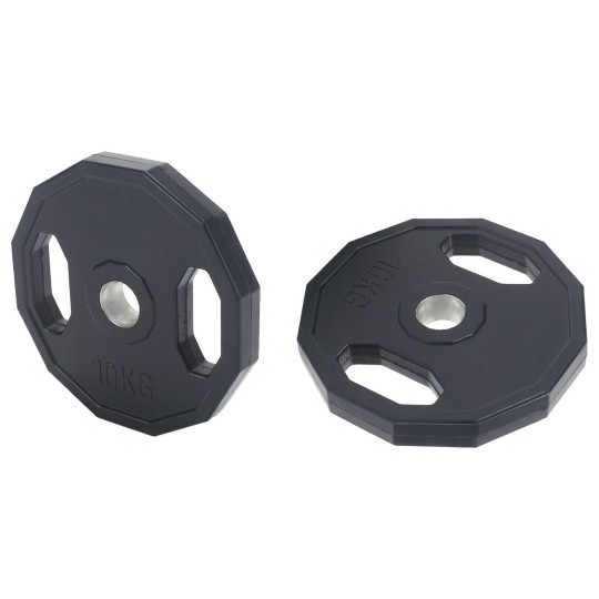 Pro Fitness Olympic Rubber Weight Plates 2 x 10kg | Gym Strength Training Set