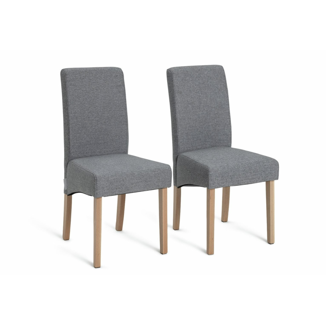 Pair of Midback Skirt Tweed Fabric Dining Chairs | Elegant Kitchen Accent Pair of Midback Skirt Tweed Fabric Dining Chairs | Elegant Kitchen Accent