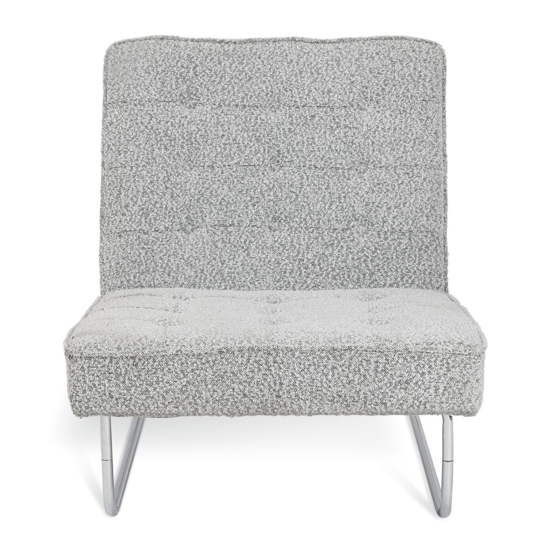 60 Duomo Boucle Tubular Chair - Grey | Modern Upholstered Accent Seat 60 Duomo Boucle Tubular Chair - Grey | Modern Upholstered Accent Seat