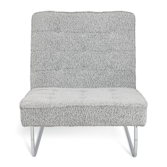 60 Duomo Boucle Tubular Chair - Grey | Modern Upholstered Accent Seat