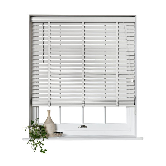 Elliott 50mm Wooden Tape Venetian Blind - White | Modern Window Shade Curtain