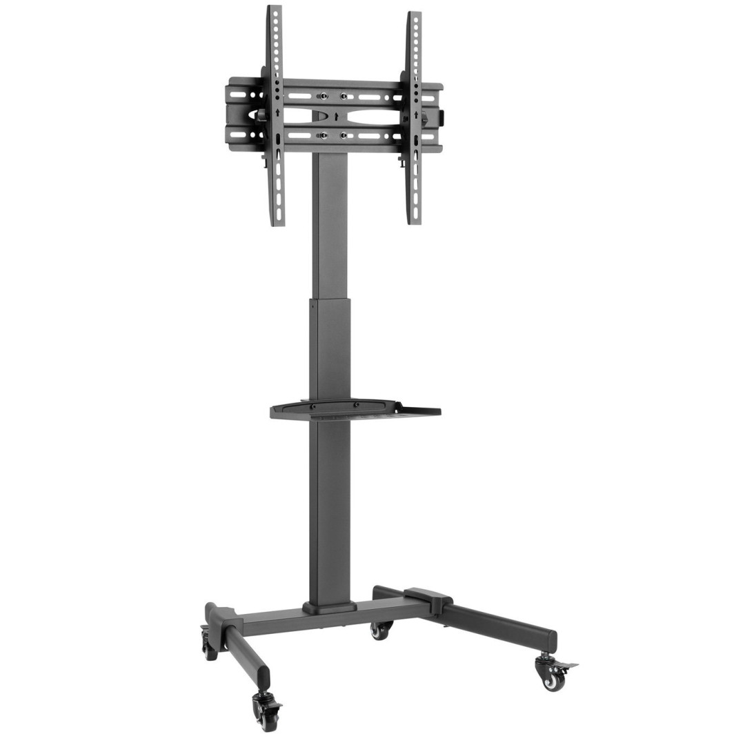 ProperAV Mobile TV Stand on Wheels Up to 55 Inch Black | Adjustable Rolling Cart ProperAV Mobile TV Stand on Wheels Up to 55 Inch Black | Adjustable Rolling Cart
