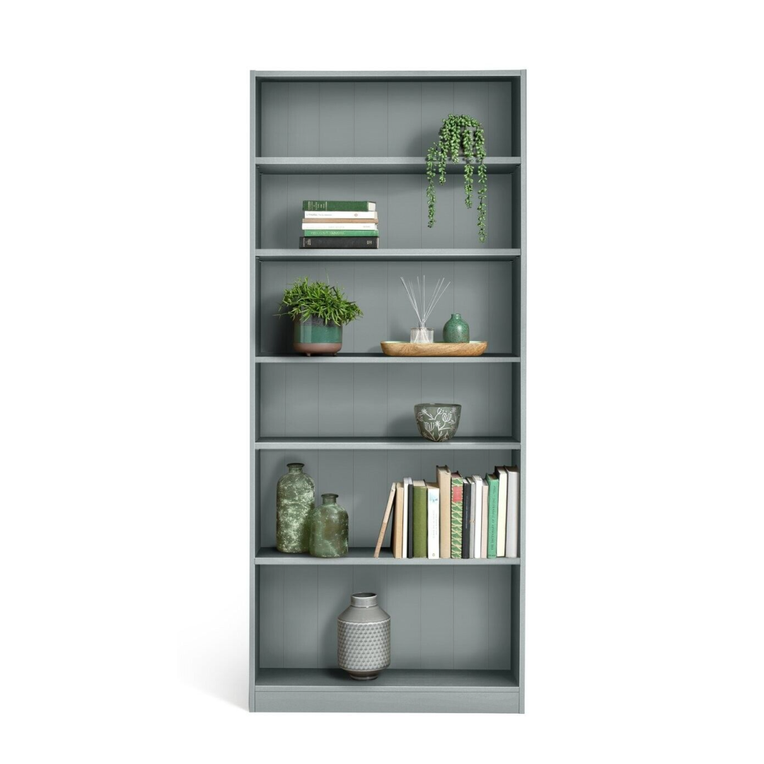 Home Maine Bookcase - Grey | Modern Tall Storage Shelf for Books Living Room Home Maine Bookcase - Grey | Modern Tall Storage Shelf for Books Living Room