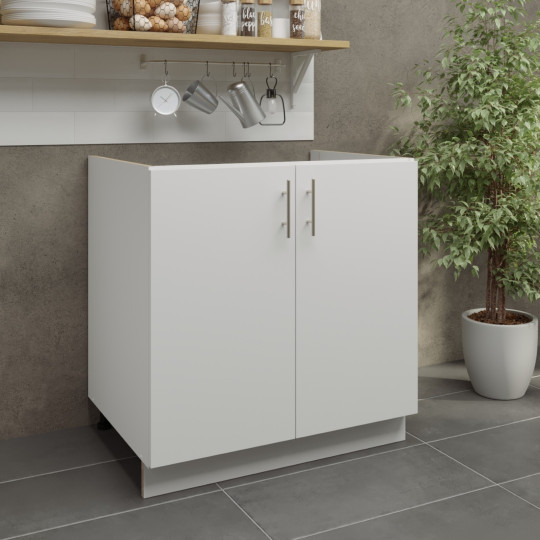 JD Greta Adjustable Legs Kitchen Sink Unit 800mm - White Matt A-