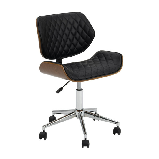 Sorel Faux Leather Office Chair - Black & Brown | PU leather chair