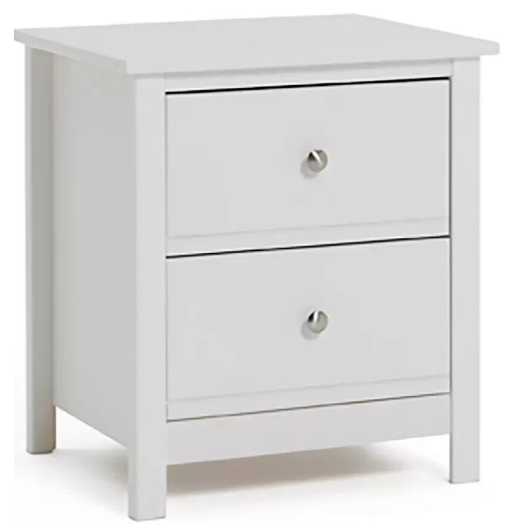 Brooklyn 2 Drawer Bedside Table - White | Modern Nightstand Bedroom Unit Brooklyn 2 Drawer Bedside Table - White | Modern Nightstand Bedroom Unit