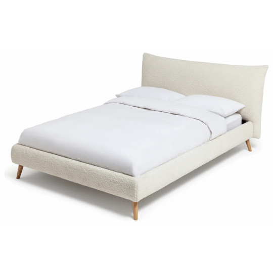 Marshmallow Boucle Kingsize Bed Frame - White ( B Grade )
